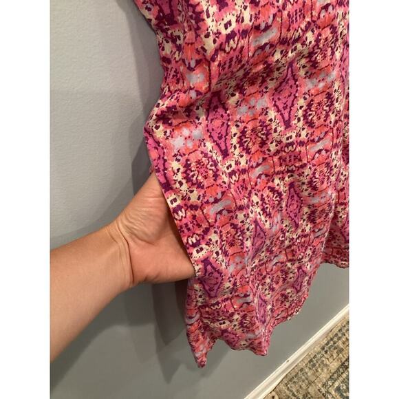 Cynthia Rowley Womens Linen Shirt Dress Size 6 Pink Classic Preppy Beachy Career - Picture 7 of 9